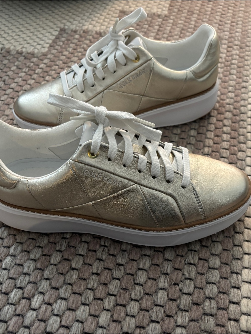 Cole Haan Metallic Gold Women's Leather Sneakers